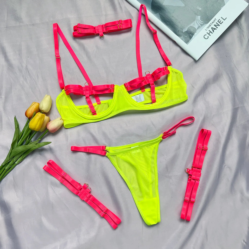 Women's Lace Sexy Lingerie Set with Bra and Panties